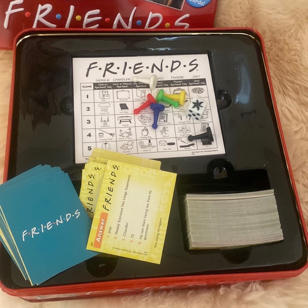 FRIENDS TV Show Trivia game!  Complete with the Red Tin. ❤️